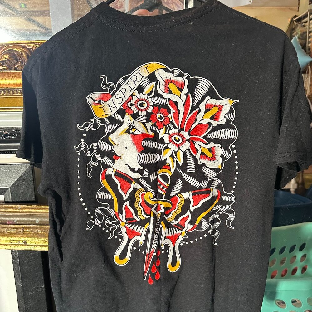 Rare INSPIRIT Band T-Shirt - Old School Tattoo Art Style 🌹